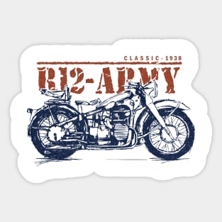 VINTAGE MOTORCYCLE - CLASSIC ARMY Sticker